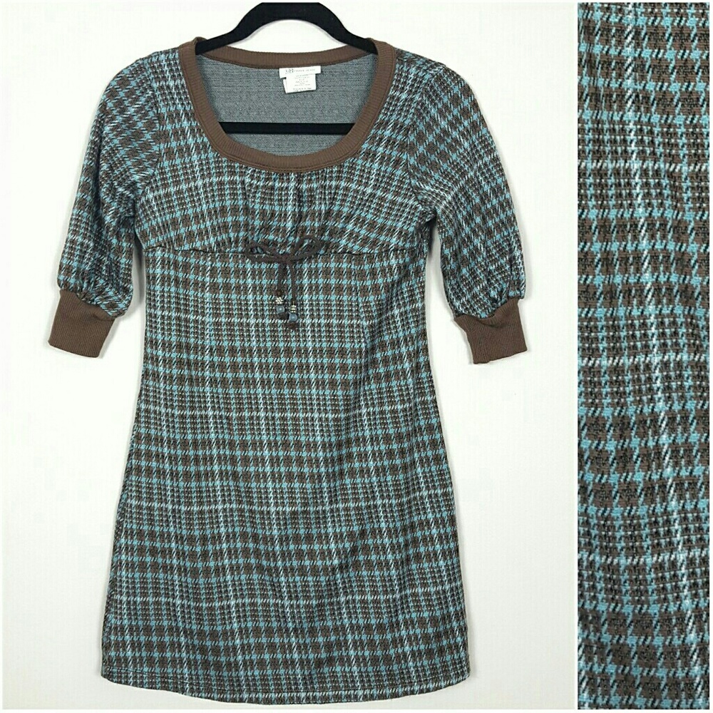 Bonnie Jean Girls Plaid Peasant Sweater Dress 14